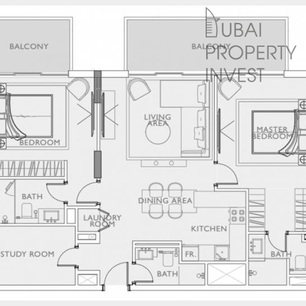 Квартира в жилом комплексе Ellington OAKLEY SQUARE район Jumeirah Village Circle, 2 комнаты, 110 м2