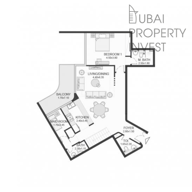 Квартира  в жилом комплексе TRIA, Deyaar Район Dubai Silicon Oasis, 3 комнаты, 204 м2 2