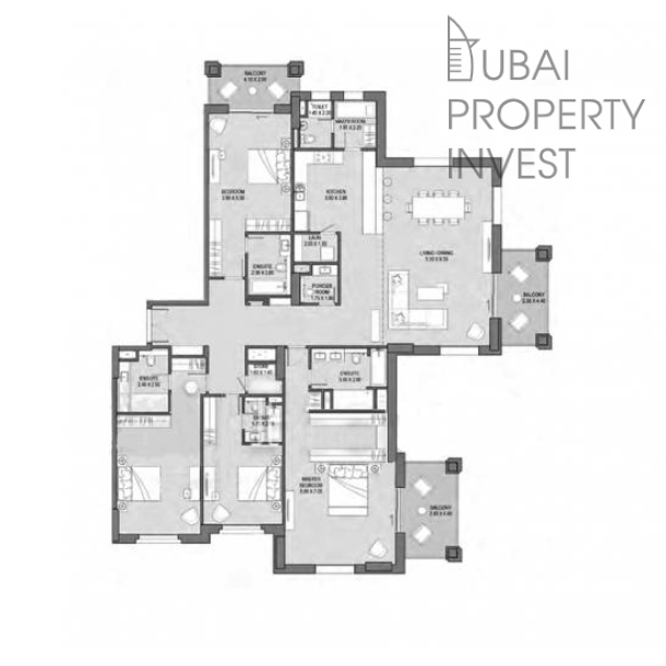Квартира в жилом комплексе Dubai Properties MADINAT JUMEIRAH LIVING район Umm Suqeim, 4 комнаты, 280 м2