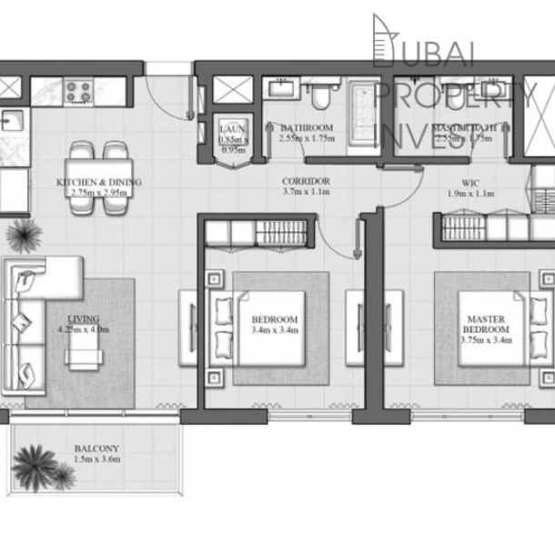 Квартира в жилом комплексе Emaar Hills Park, район Dubai Hills, 2 комнаты, 92 м2