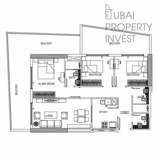Квартира в жилом комплексе Binghatti , CREEK район Al Jaddaf, 3 комнаты, 87 м2