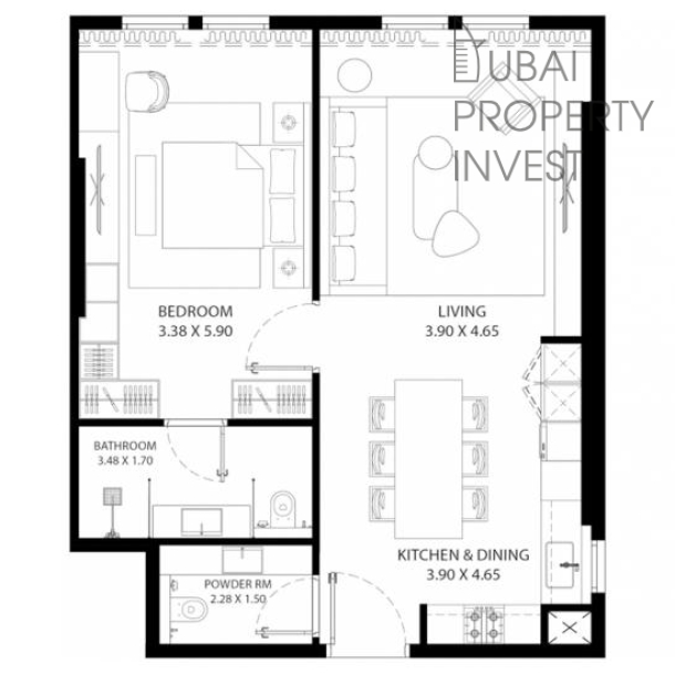 Квартира  в жилом комплексе MAG 330 Район Dubailand, 1 комната, 75 м2